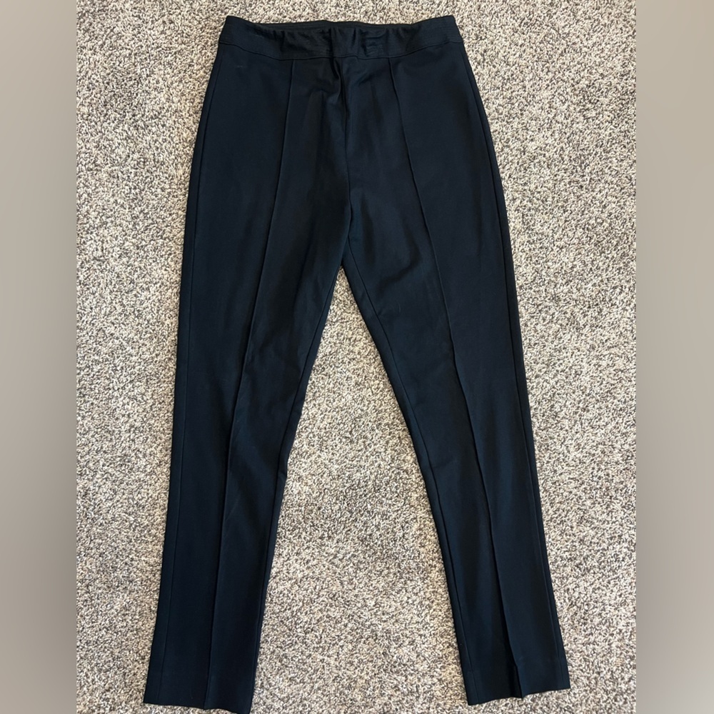 Soft Surroundings Pull On Ponte Pants Womens Small Black Middle Seam Comfort